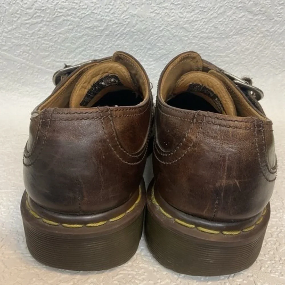 Vintage Dr. Martens 8314 Brown Monk Strap‎ Chunky Shoes Men 11M China Leather